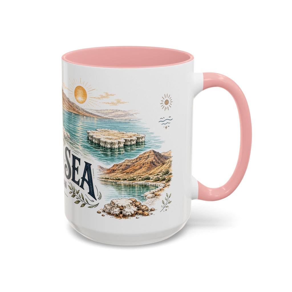 Dead Sea Mug, Jordan Travel Souvenir, Bucket List Gift, Accent Ceramic Coffee Mug 11oz 15oz