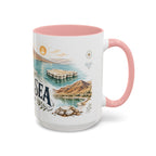 Dead Sea Mug, Jordan Travel Souvenir, Bucket List Gift, Accent Ceramic Coffee Mug 11oz 15oz