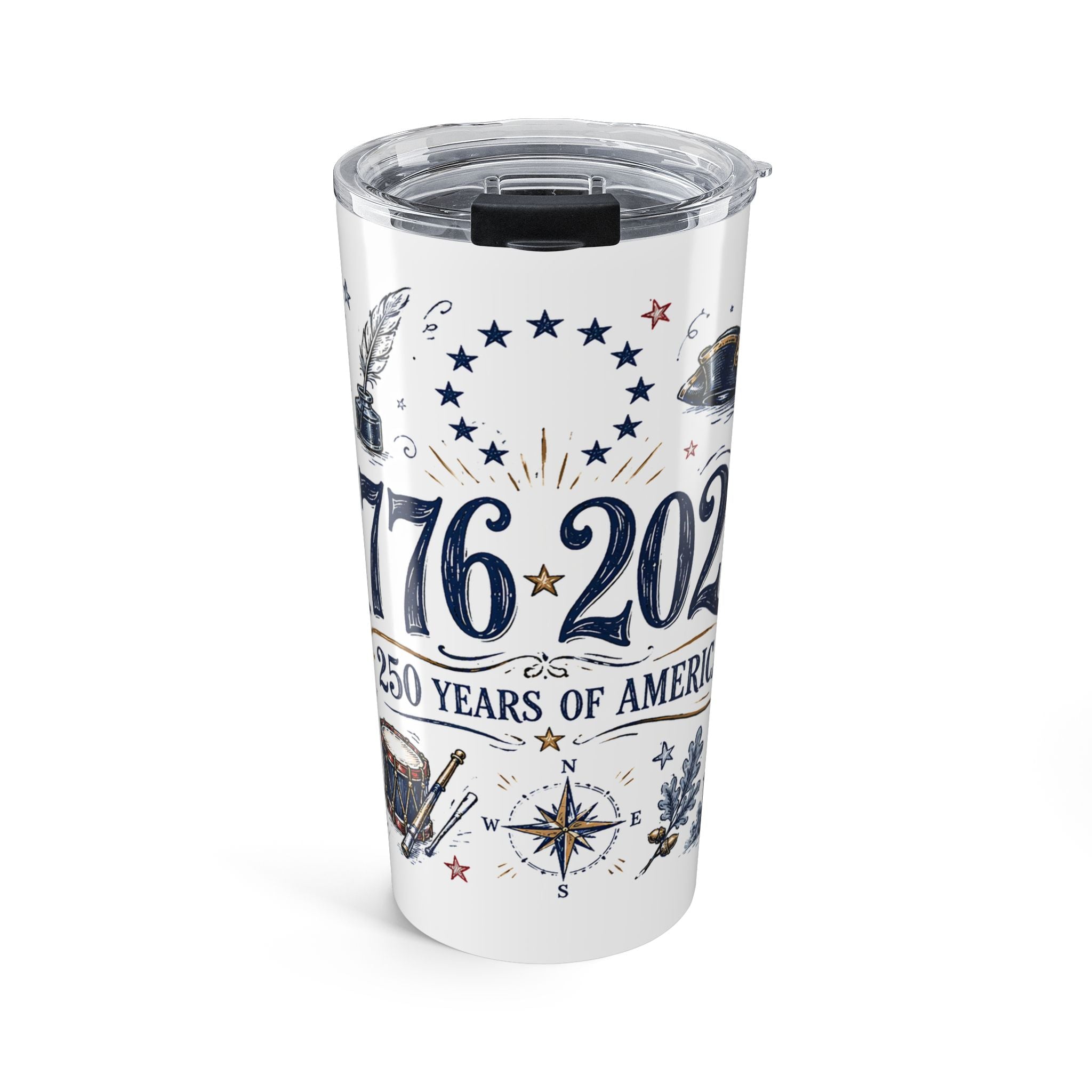 America 250 20oz Tumbler | 1776-2026 Patriotic 4th of July Gift | Insulated Stainless Steel Travel Cup