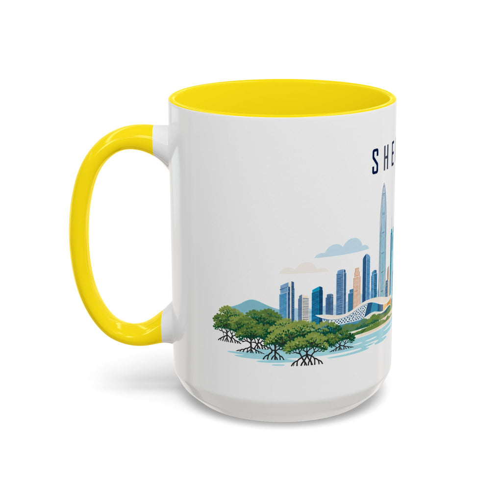 Shenzhen Coffee Mug | China Travel Souvenir | Porcelain Decal City Gift | 11oz 15oz Accent Mug