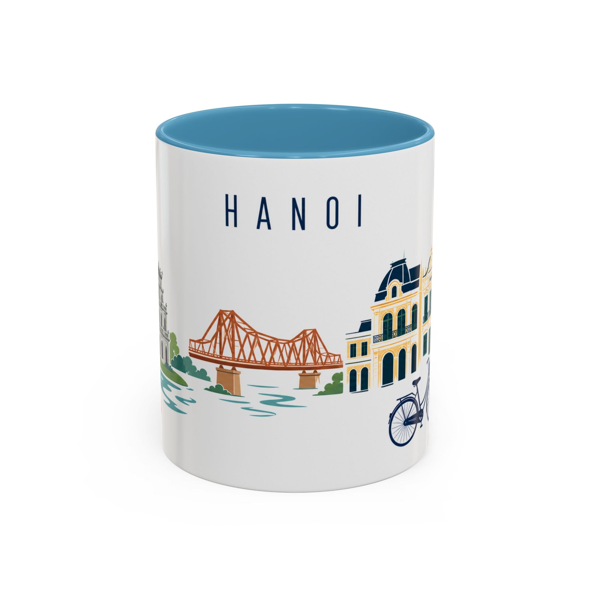 Hanoi Coffee Mug | Vietnam Travel Souvenir | Porcelain Decal City Gift | 11oz 15oz Accent Mug