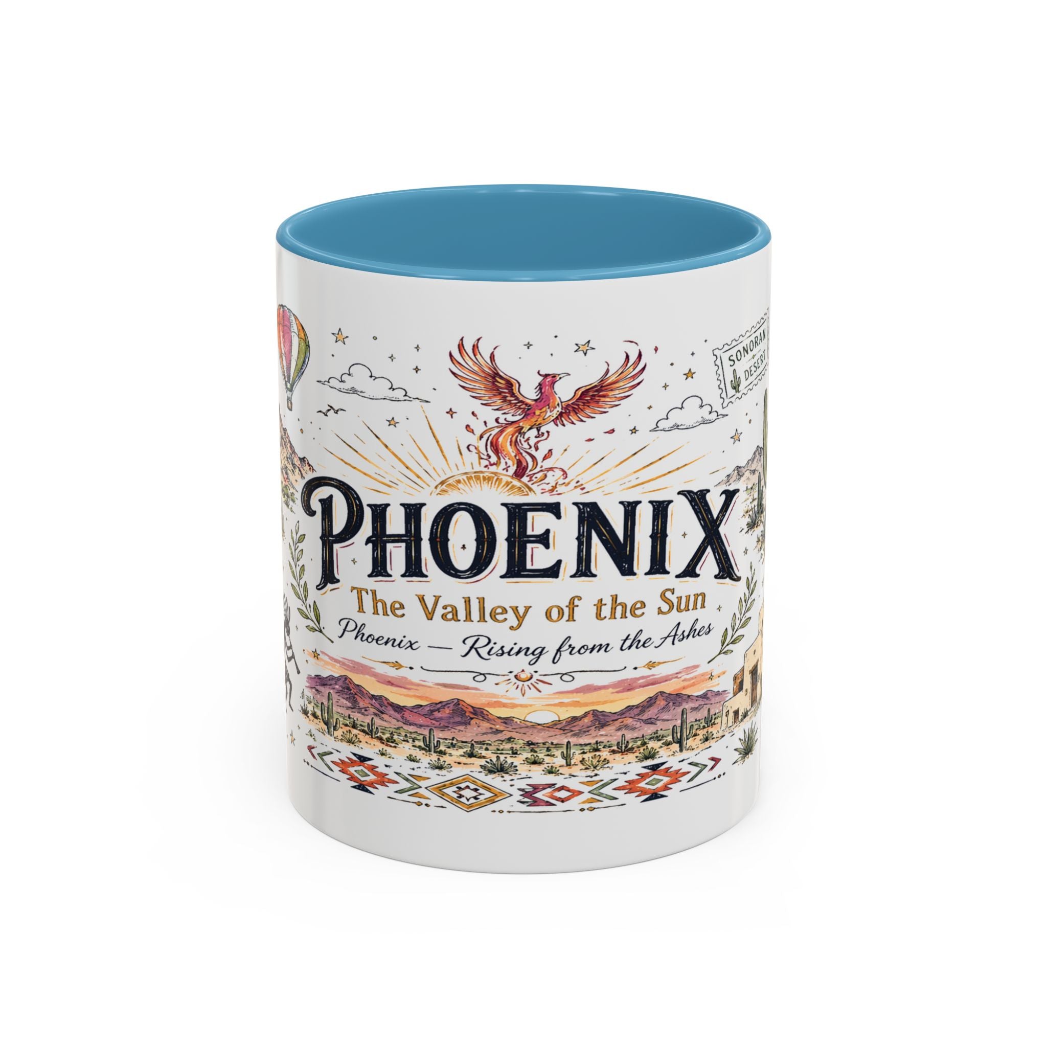 Phoenix Coffee Mug | Arizona Souvenir City Gift | Accent Color Ceramic 11oz 15oz