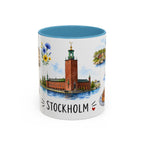 Stockholm Illustrated Travel Mug | City Souvenir Accent Coffee Mug | 11oz 15oz Ceramic Cup