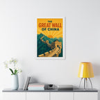 Great Wall of China China Framed Poster | Vintage Travel Wall Art | Black Walnut White Frame | 16x24 20x30