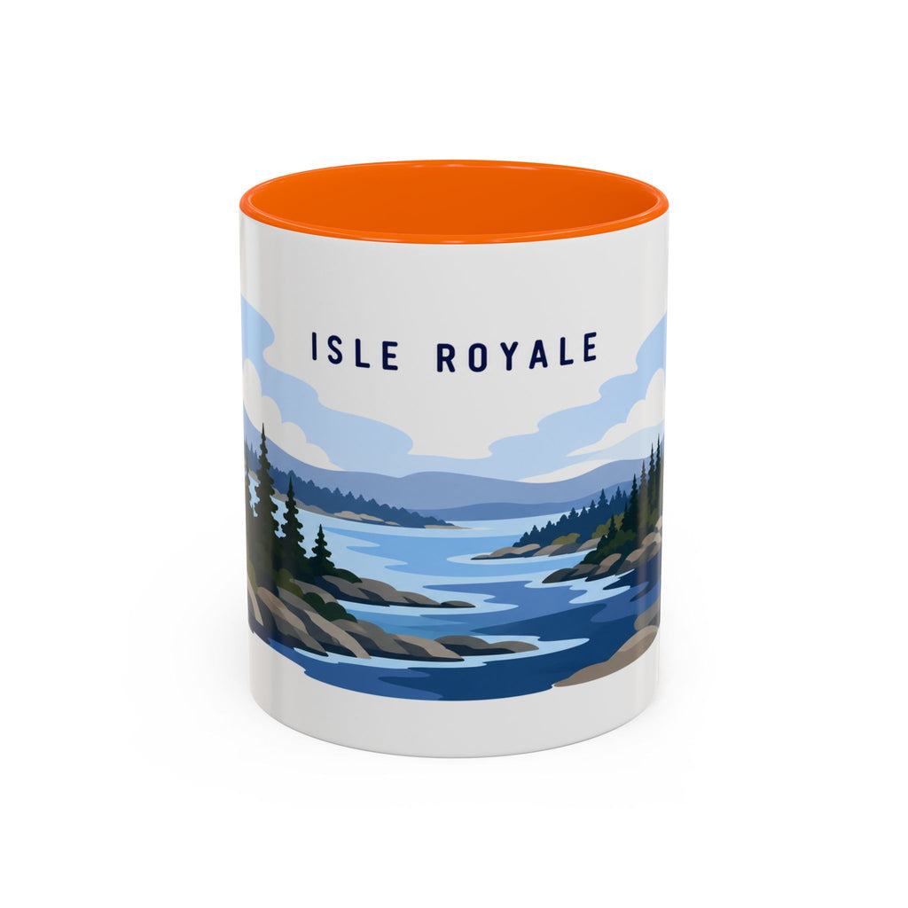 Isle Royale National Park Coffee Mug | Solid Color Block Park Souvenir | 11oz 15oz Accent Mug