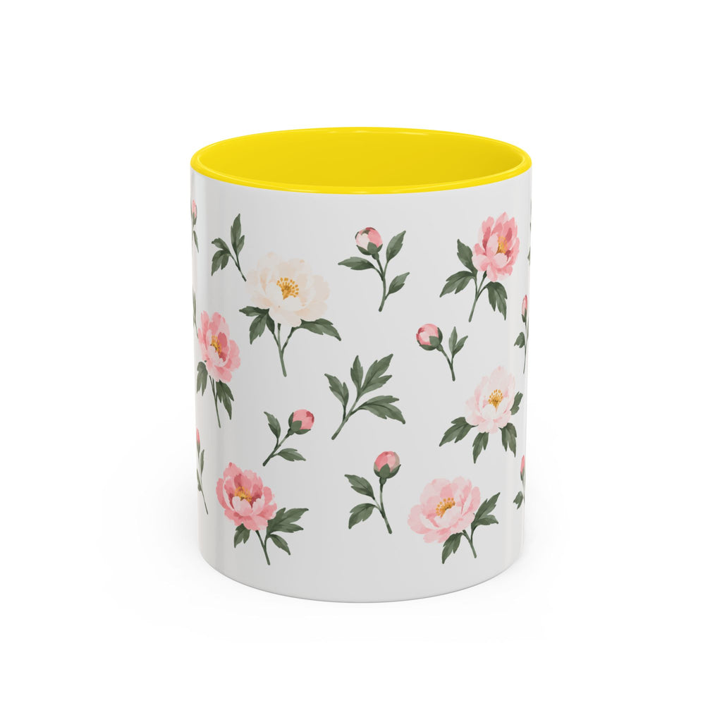 Indiana Peony Mug, State Flower Floral Coffee Cup, 11oz Botanical Gift