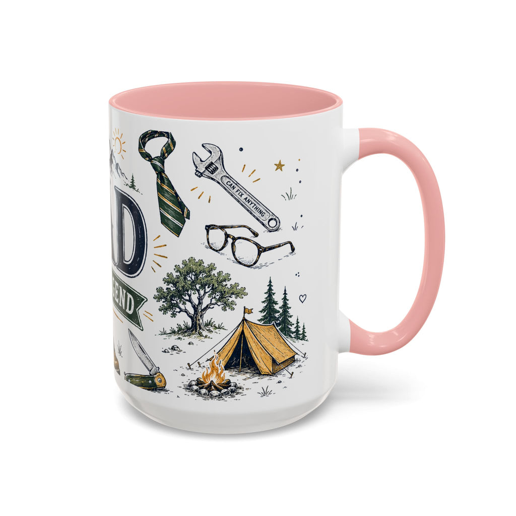 Dad The Legend Coffee Mug | Father's Day Gift for Dad | Accent Color Ceramic 11oz 15oz