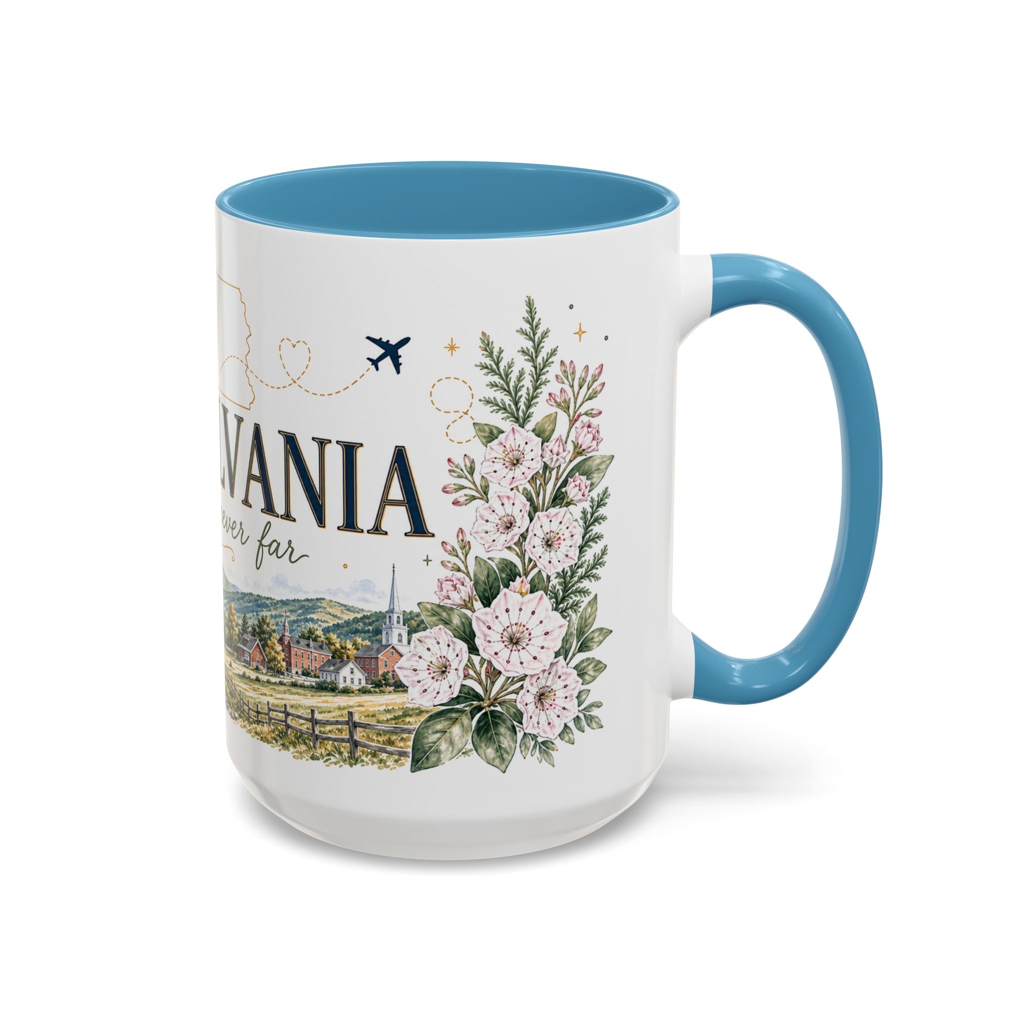 Pennsylvania Home State Mug | Moving Away Gift | Long Distance Friendship Coffee Cup | 11oz 15oz Accent Mug