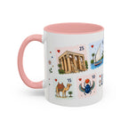 Luxor Coffee Mug | Postage Stamp Collage Mug | Travel Souvenir Accent Cup 11oz 15oz