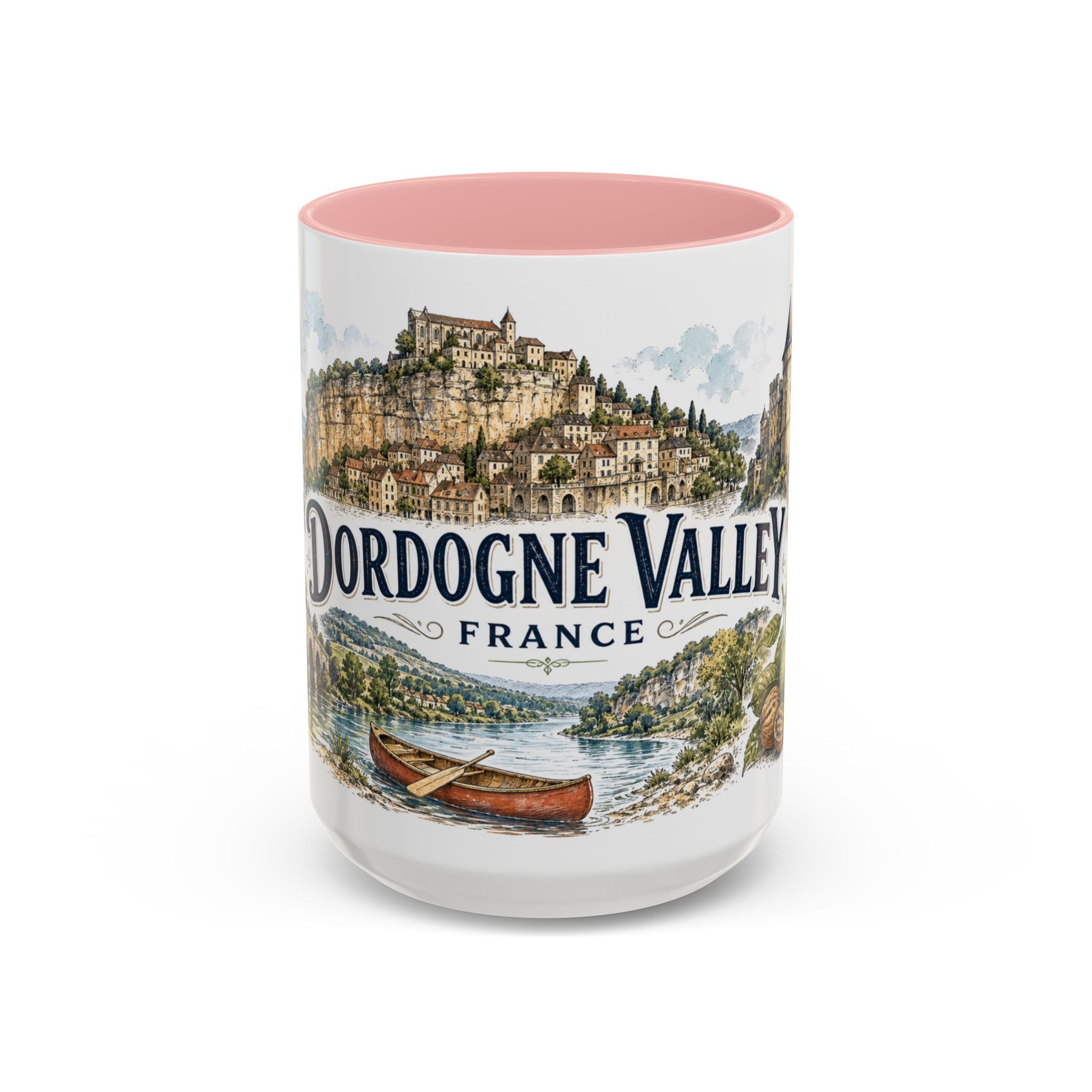 Dordogne Valley Mug, France Travel Souvenir, Bucket List Gift, Accent Ceramic Coffee Mug 11oz 15oz