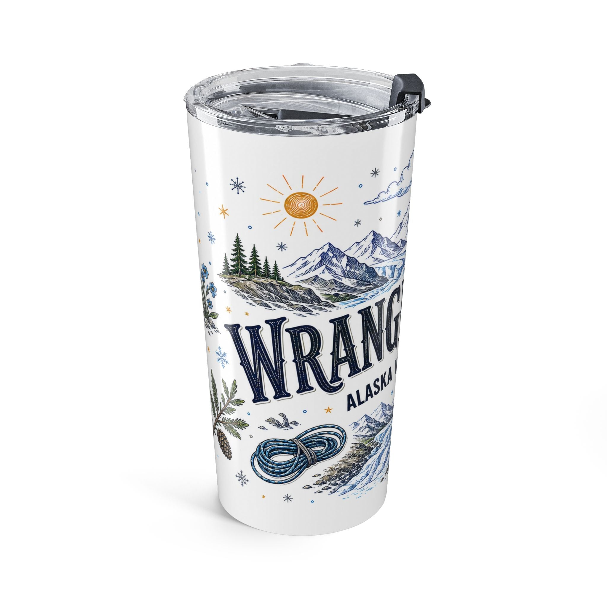 Wrangell-St. Elias National Park 20oz Tumbler | Alaska Wilderness Climbing Gift | Insulated Stainless Steel Travel Cup