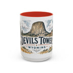Devils Tower Mug, Wyoming Travel Souvenir, Bucket List Gift, Accent Ceramic Coffee Mug 11oz 15oz