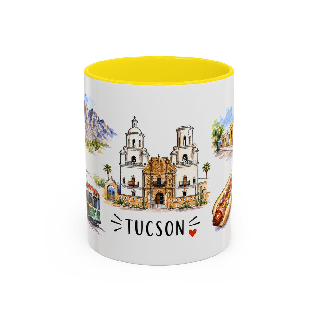 Tucson Illustrated Travel Mug | City Souvenir Accent Coffee Mug | 11oz 15oz Ceramic Cup