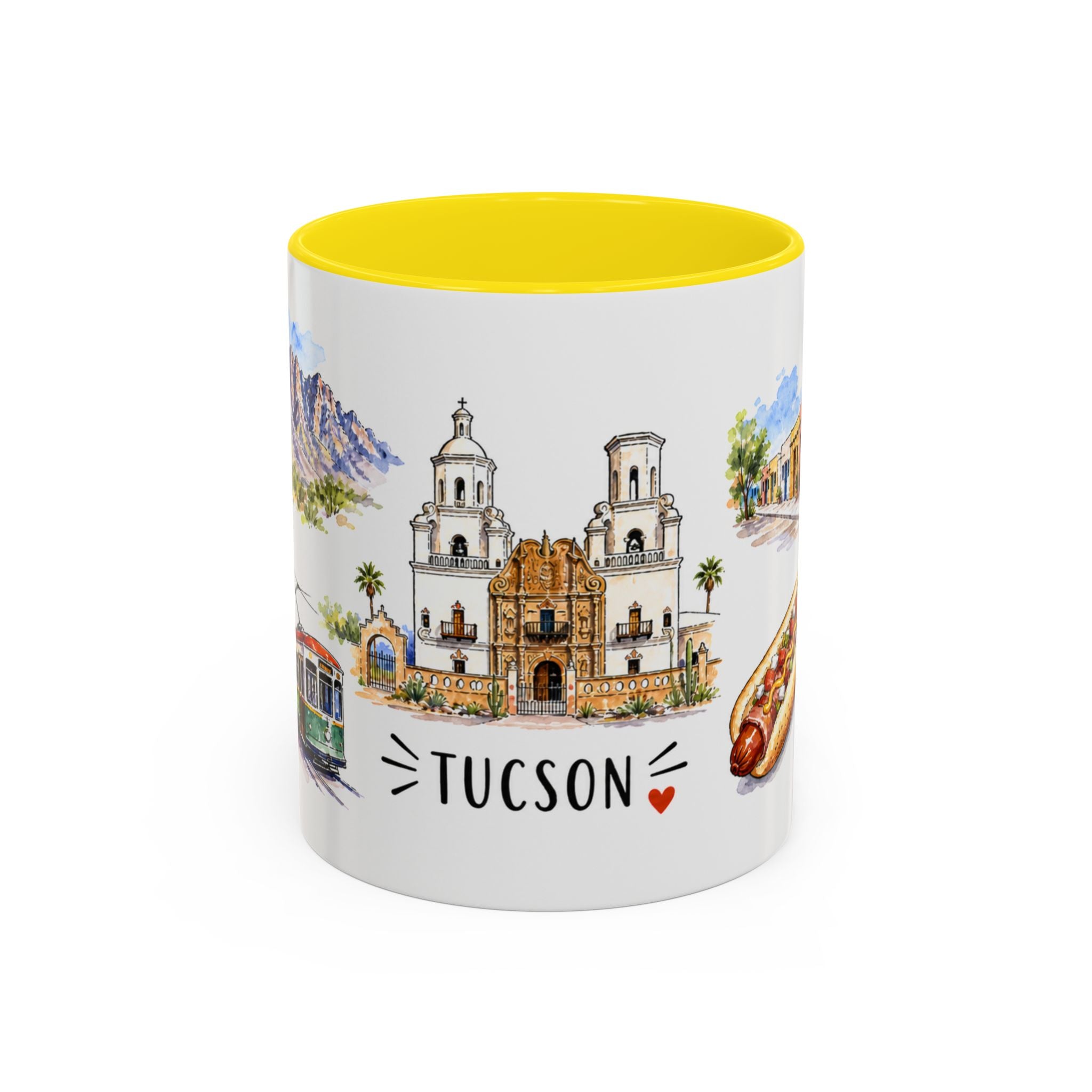 Tucson Illustrated Travel Mug | City Souvenir Accent Coffee Mug | 11oz 15oz Ceramic Cup