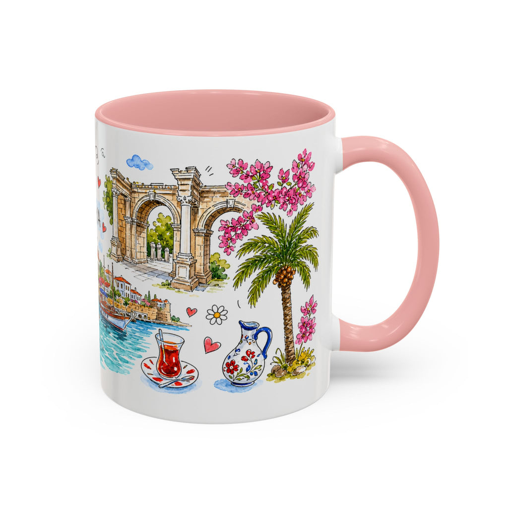 Antalya Travel Mug | European City Souvenir Accent Coffee Mug | 11oz 15oz Ceramic Cup