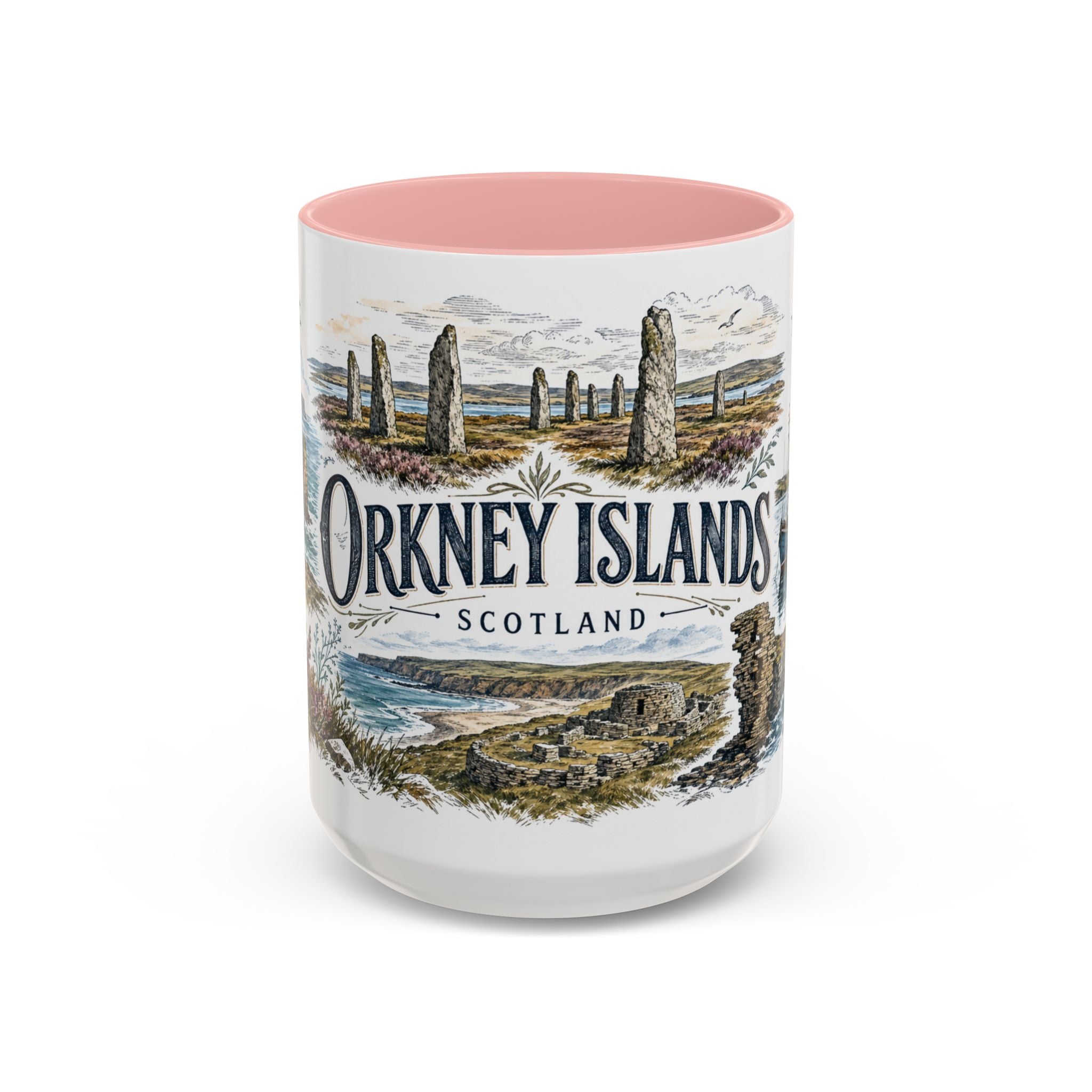 Orkney Islands Mug, Scotland Travel Souvenir, Bucket List Gift, Accent Ceramic Coffee Mug 11oz 15oz