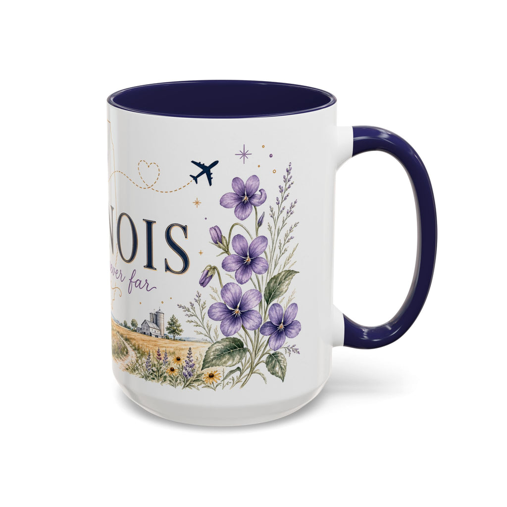 Illinois State Map Mug | Botanical Travel Sketch, Moving Away Gift (11oz 15oz)