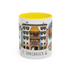 Innsbruck Illustrated Travel Mug | City Souvenir Accent Coffee Mug | 11oz 15oz Ceramic Cup