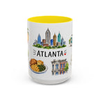 Atlanta Illustrated Travel Mug | City Souvenir Accent Coffee Mug | 11oz 15oz Ceramic Cup