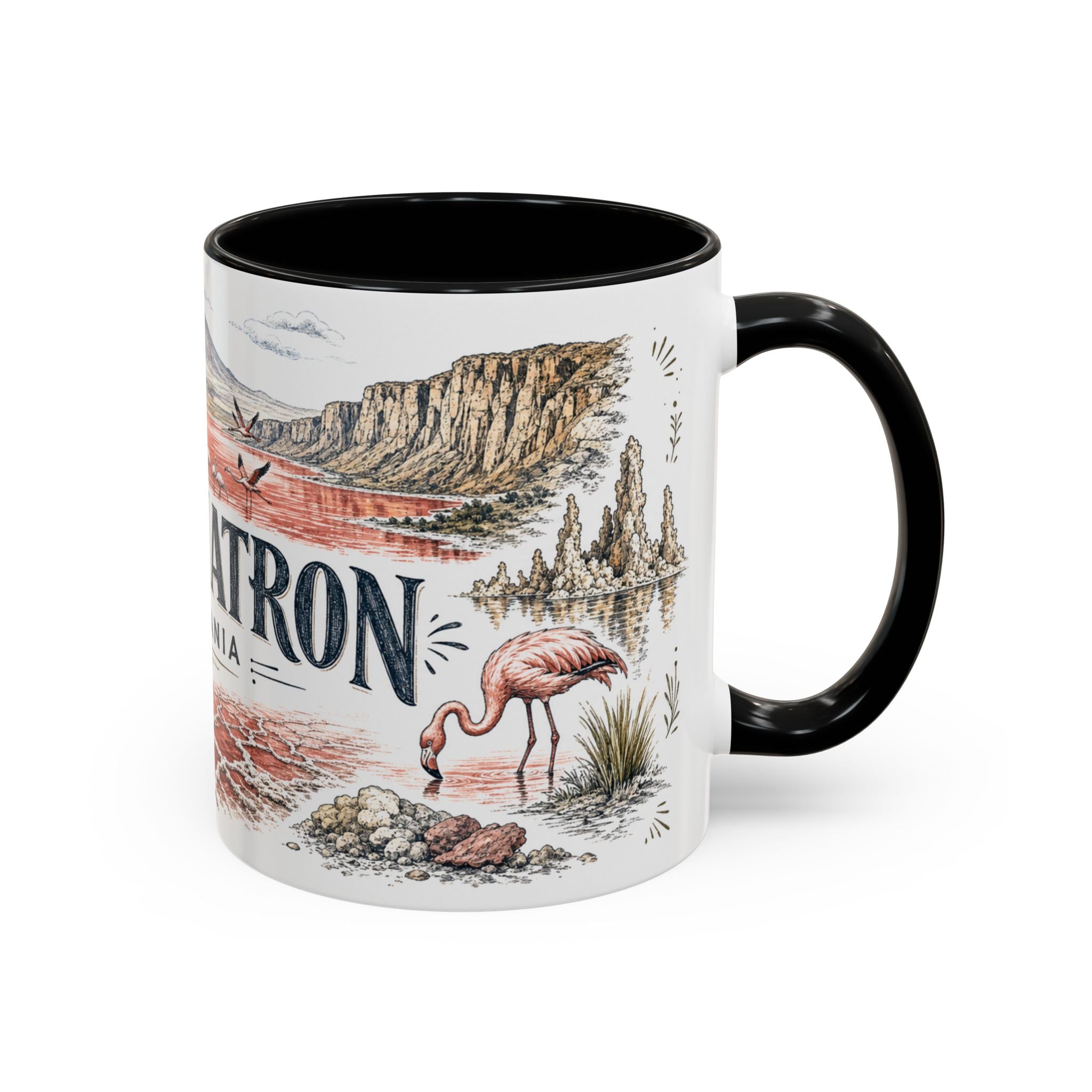 Lake Natron Mug, Tanzania Travel Souvenir, Bucket List Gift, Accent Ceramic Coffee Mug 11oz 15oz