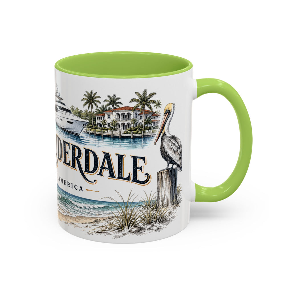 Fort Lauderdale Coffee Mug | United States Travel Souvenir | Vintage Illustrated City Gift | 11 oz 15 oz Accent Mug
