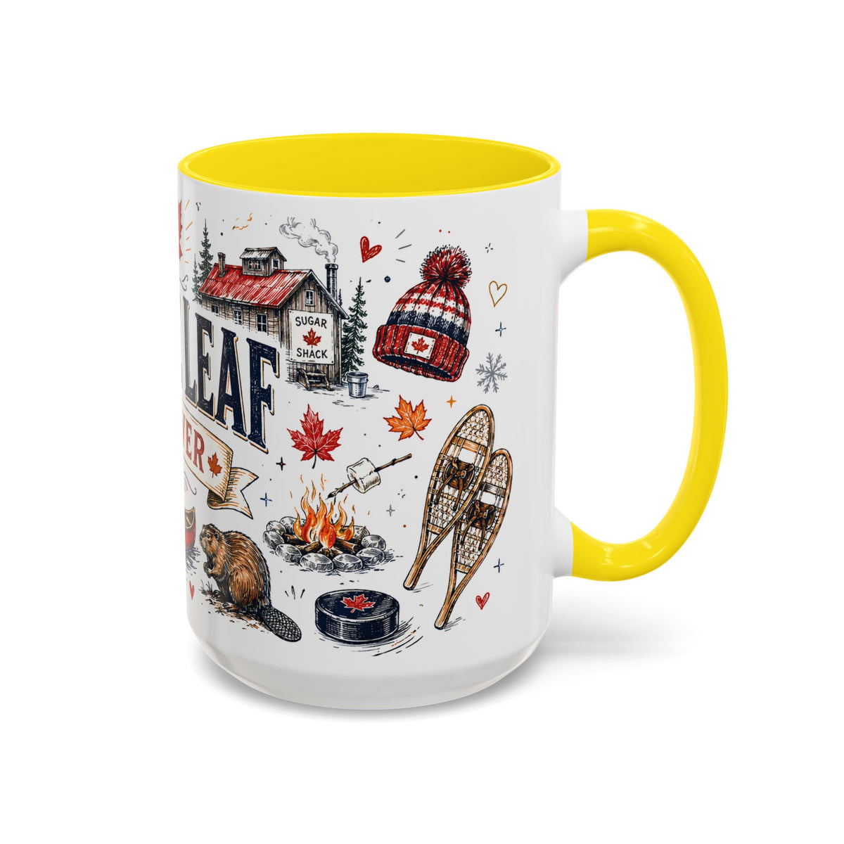 Maple Leaf Forever Coffee Mug | Canadian Pride Gift | Accent Color Ceramic 11oz 15oz