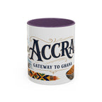 Accra Coffee Mug | Ghana Travel Souvenir | Vintage Illustrated City Gift | 11 oz 15 oz Accent Mug
