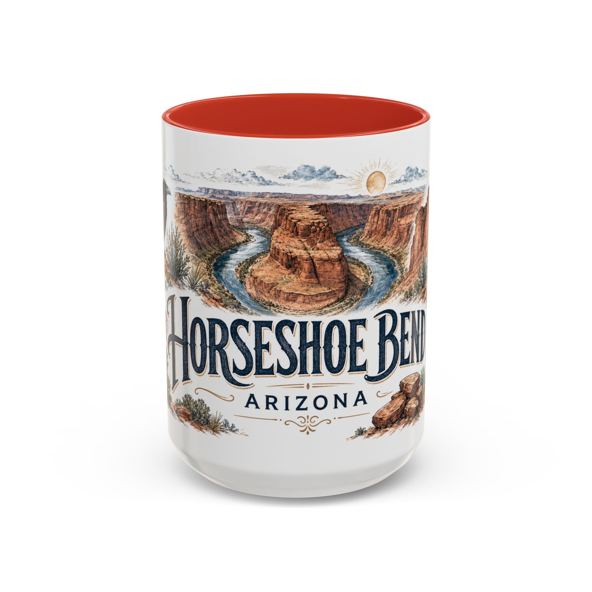 Horseshoe Bend Mug, Arizona Travel Souvenir, Bucket List Gift, Accent Ceramic Coffee Mug 11oz 15oz