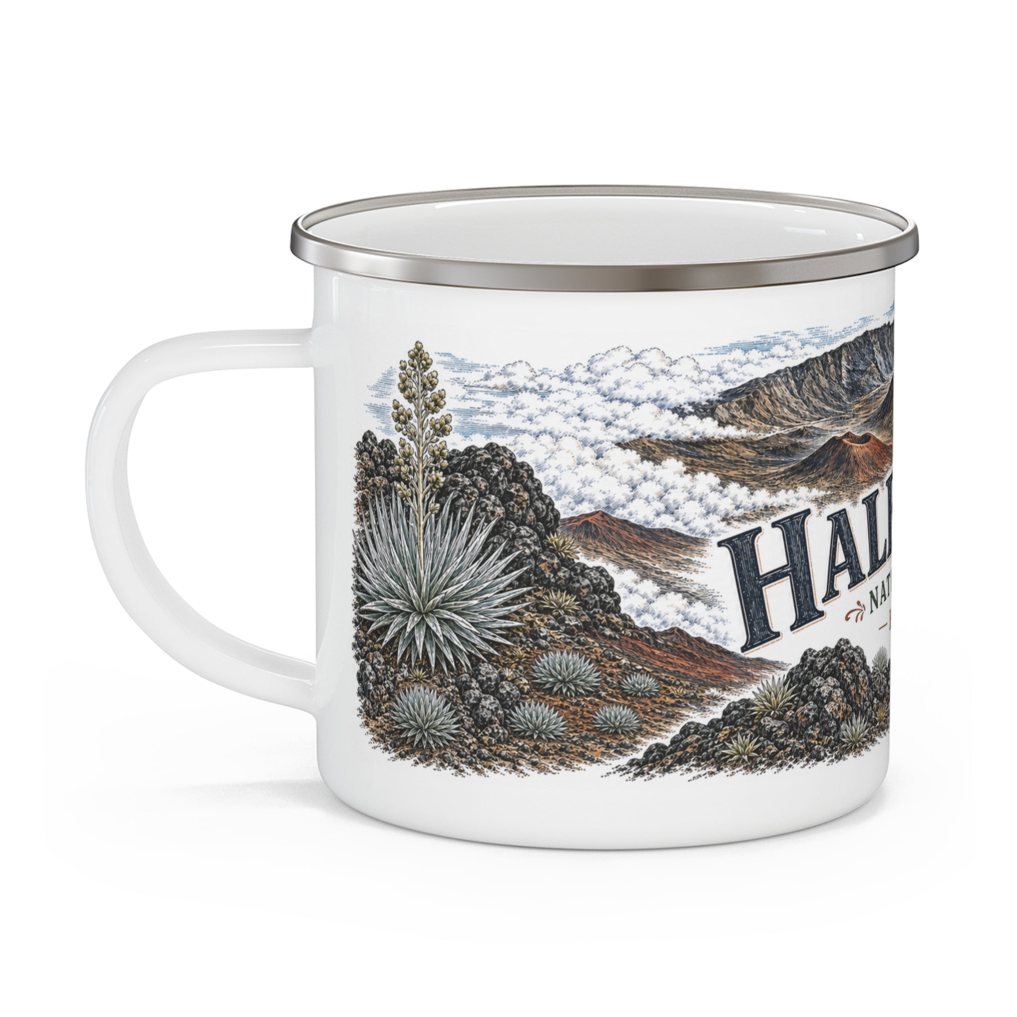 Haleakalā National Park Vintage Enamel Camping Mug | 12oz National Park Hiking Gift
