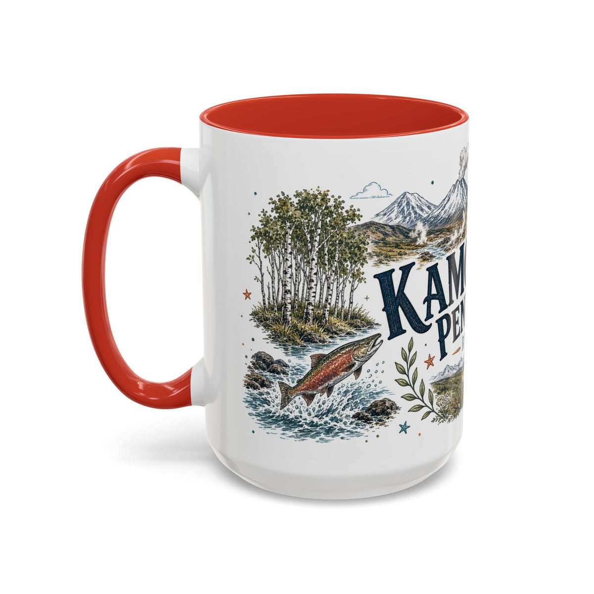 Kamchatka Peninsula Mug, Russia Travel Souvenir, Bucket List Gift, Accent Ceramic Coffee Mug 11oz 15oz