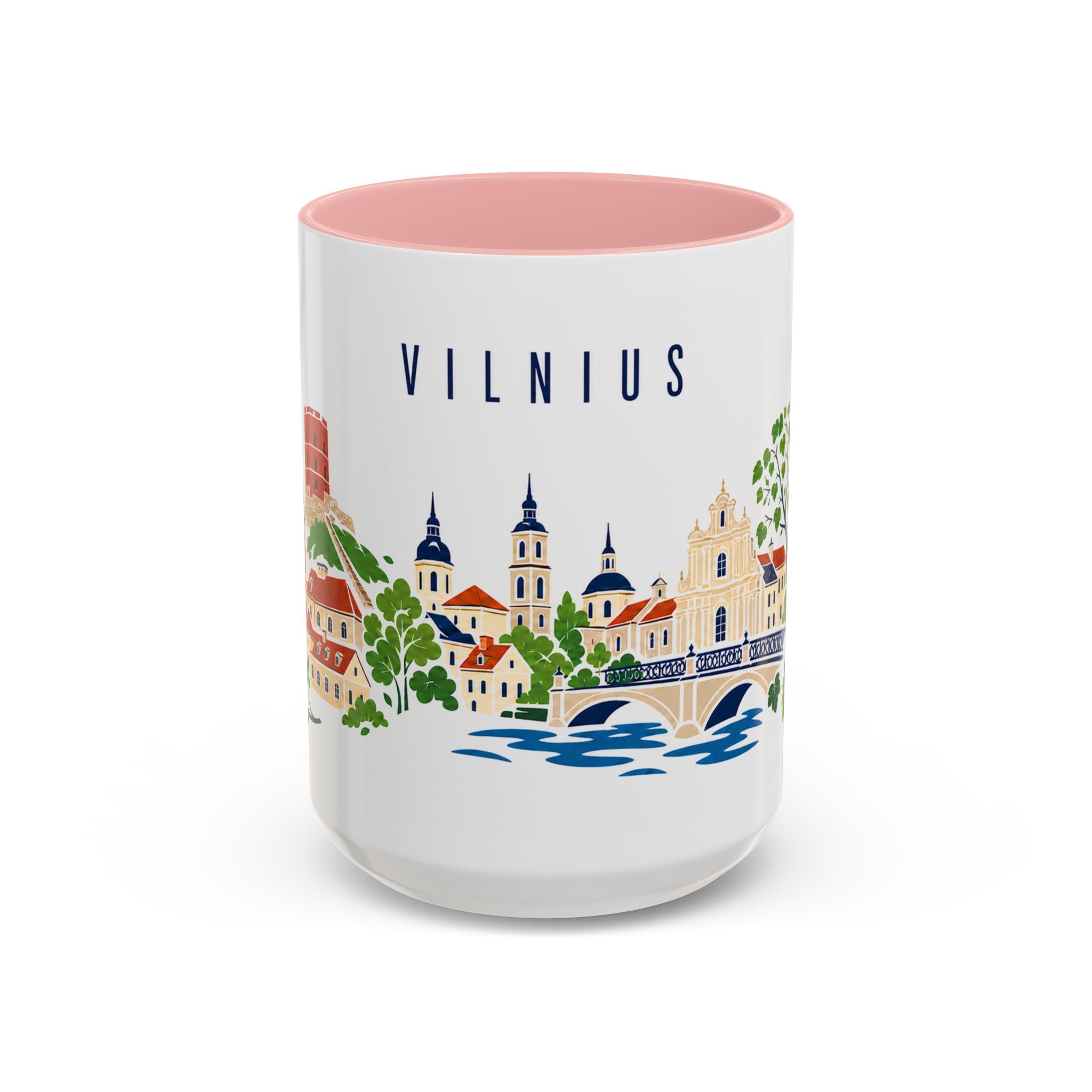 Vilnius Coffee Mug | Lithuania Travel Souvenir | Porcelain Decal City Gift | 11oz 15oz Accent Mug