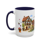 Kaysersberg Illustrated Travel Mug | France Souvenir Accent Coffee Mug | 11oz 15oz Ceramic Cup