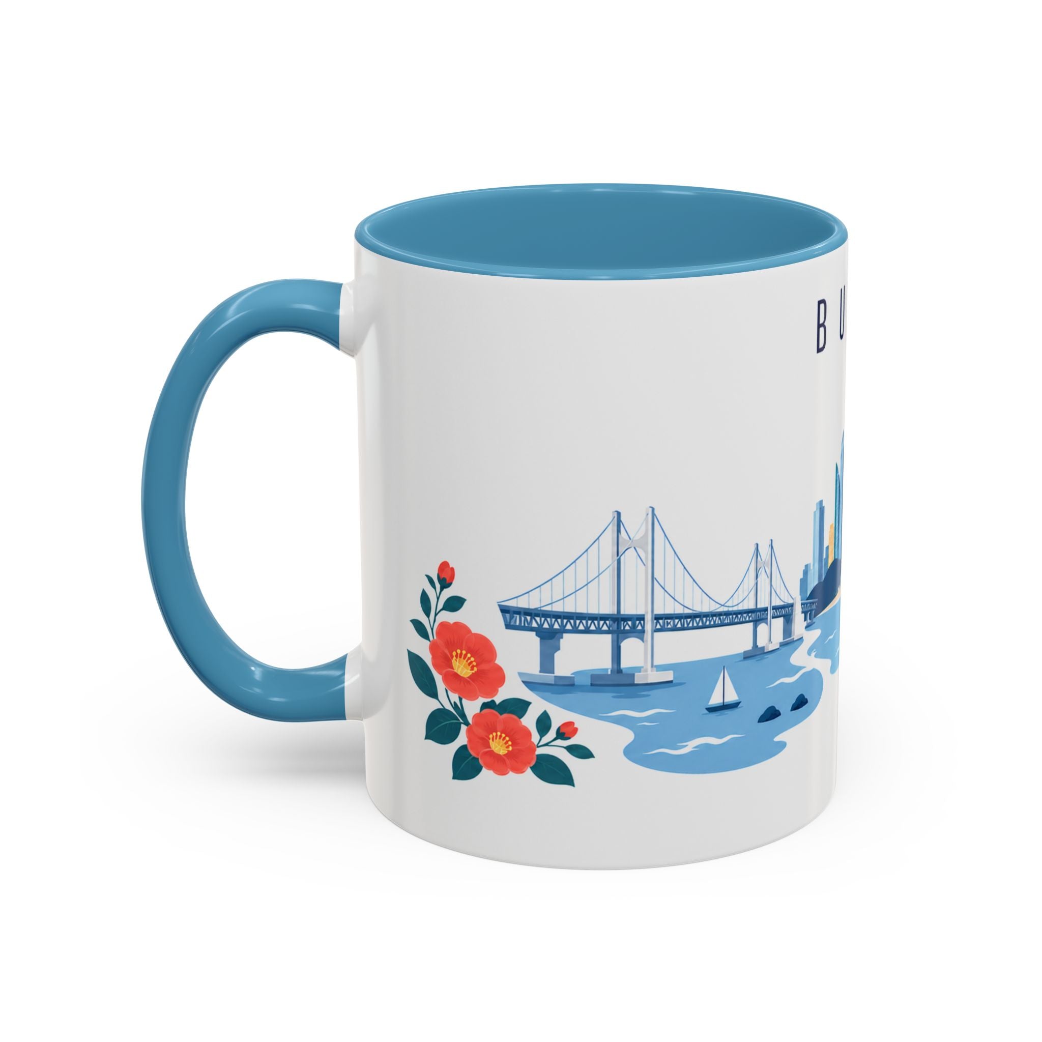 Busan Coffee Mug | South Korea Travel Souvenir | Porcelain Decal City Gift | 11oz 15oz Accent Mug