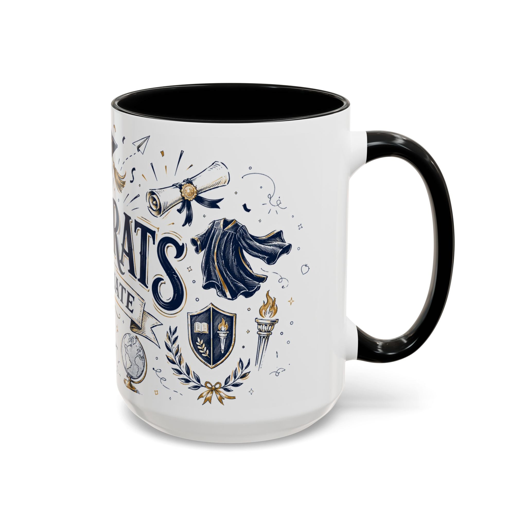 Congrats Graduate Coffee Mug | Class of 2026 Graduation Gift | Accent Color Ceramic 11oz 15oz
