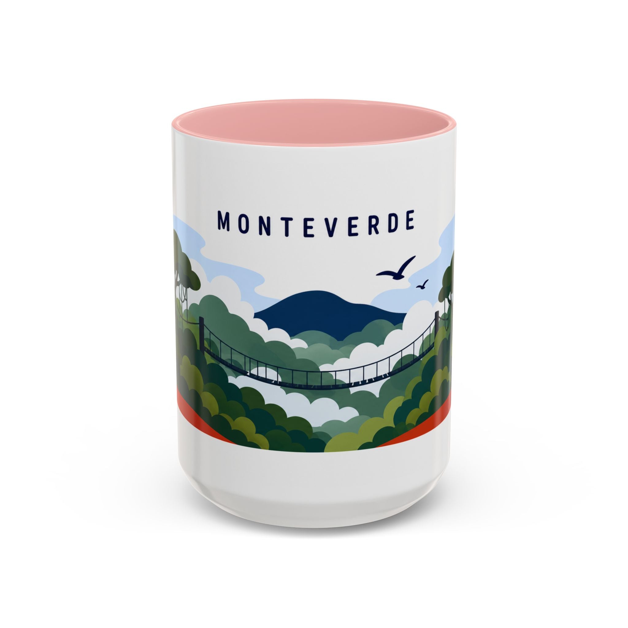 Monteverde Coffee Mug | Travel Destination Souvenir Gift | Accent Color Ceramic 11oz 15oz