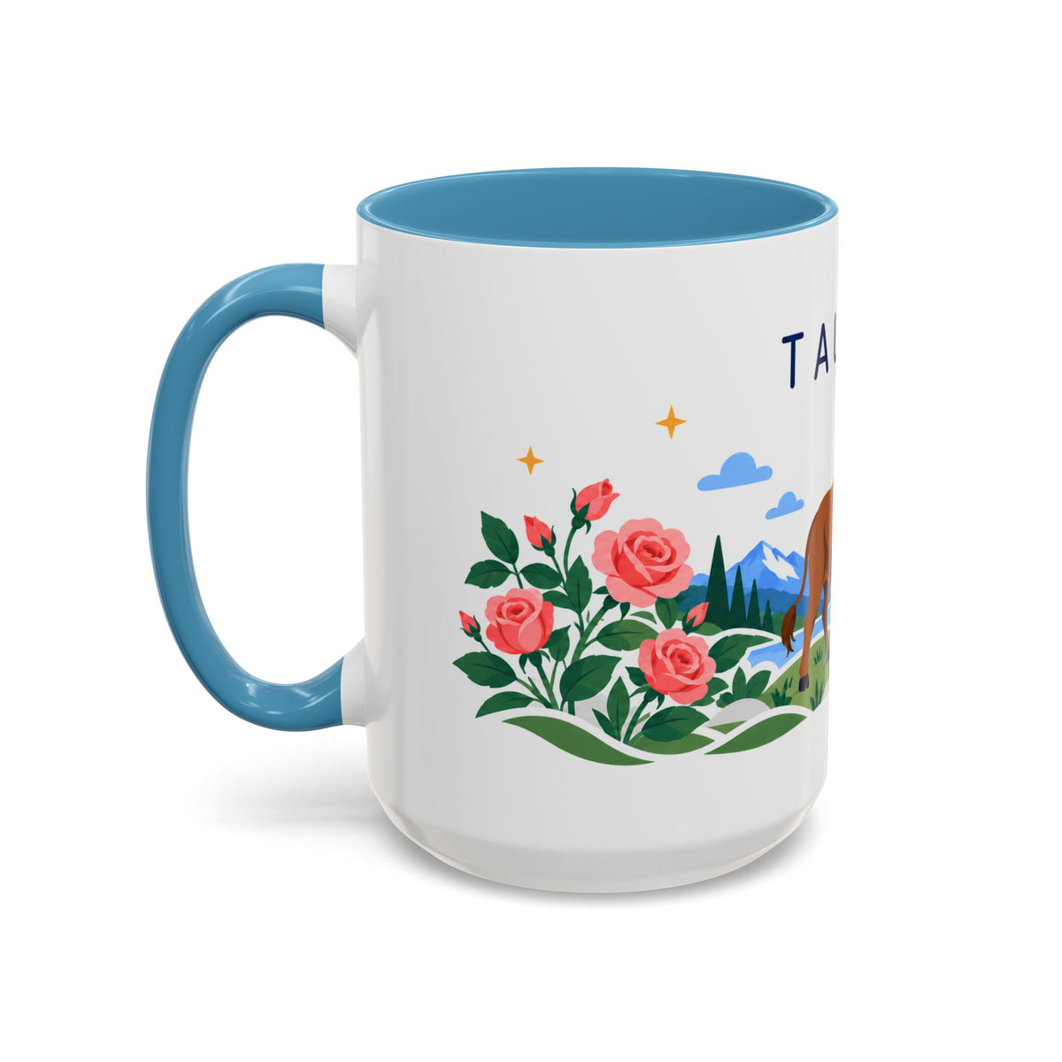 Taurus Zodiac Coffee Mug | Bull and Rose Design | Astrology Birthday Gift | 11 oz 15 oz Ceramic Accent Mug