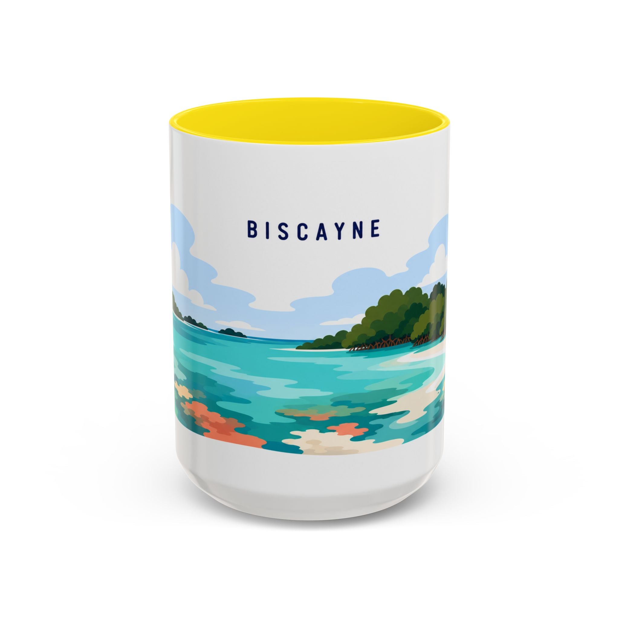 Biscayne National Park Coffee Mug | Solid Color Block Park Souvenir | 11oz 15oz Accent Mug