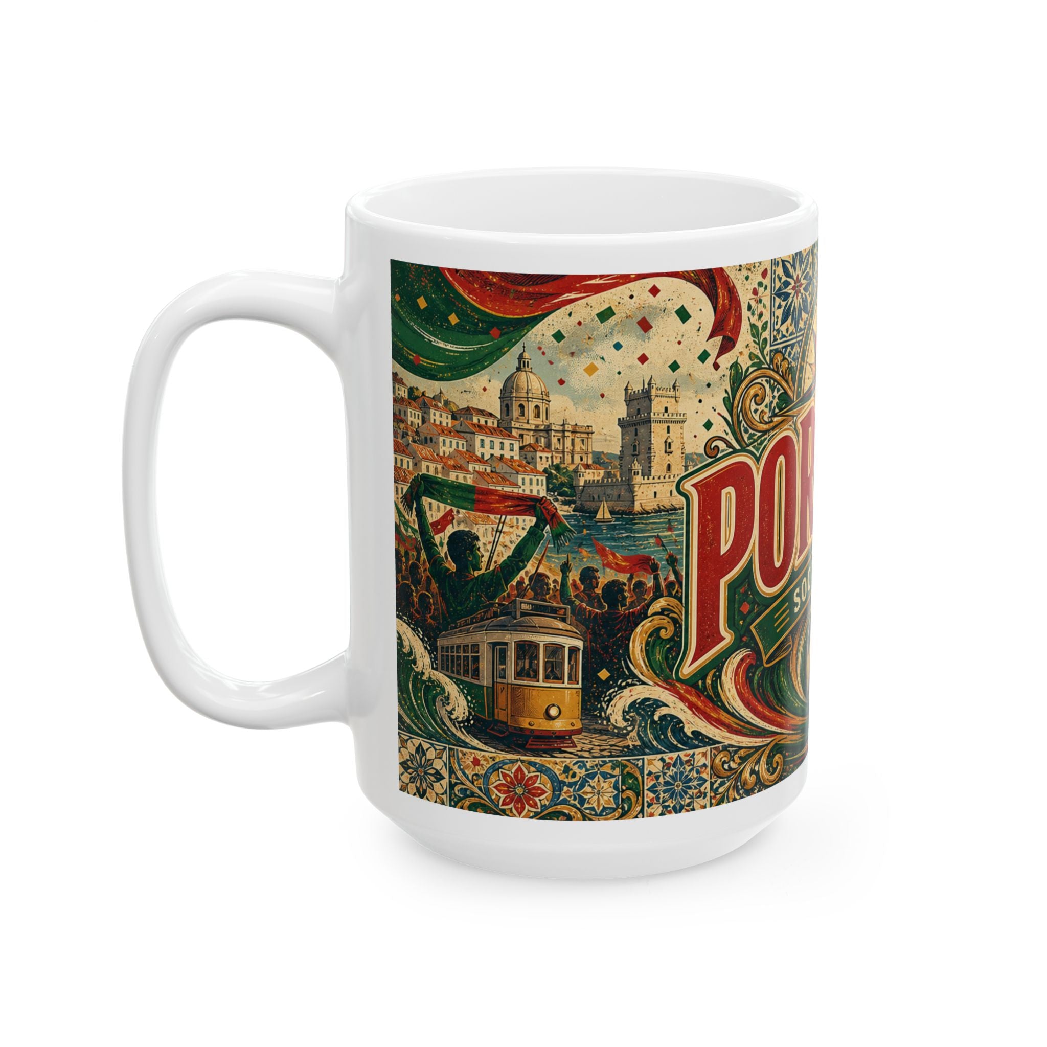 Portugal Soccer Spirit Coffee Mug | Soccer Fan Gift | Ceramic 11oz 15oz Match Day Cup