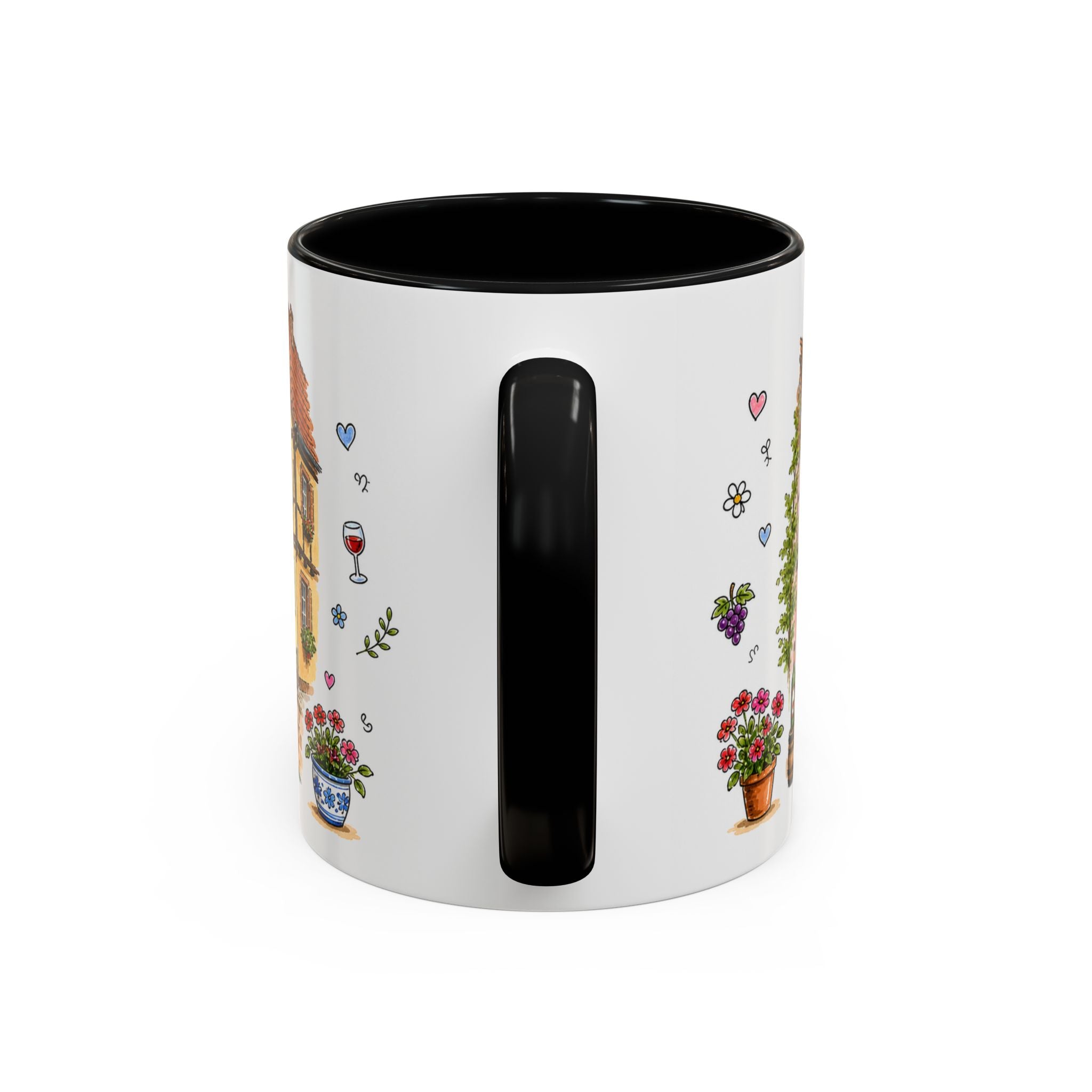 Colmar Illustrated Travel Mug | France Souvenir Accent Coffee Mug | 11oz 15oz Ceramic Cup