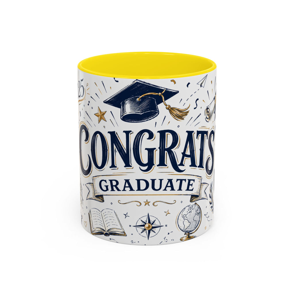 Congrats Graduate Coffee Mug | Class of 2026 Graduation Gift | Accent Color Ceramic 11oz 15oz