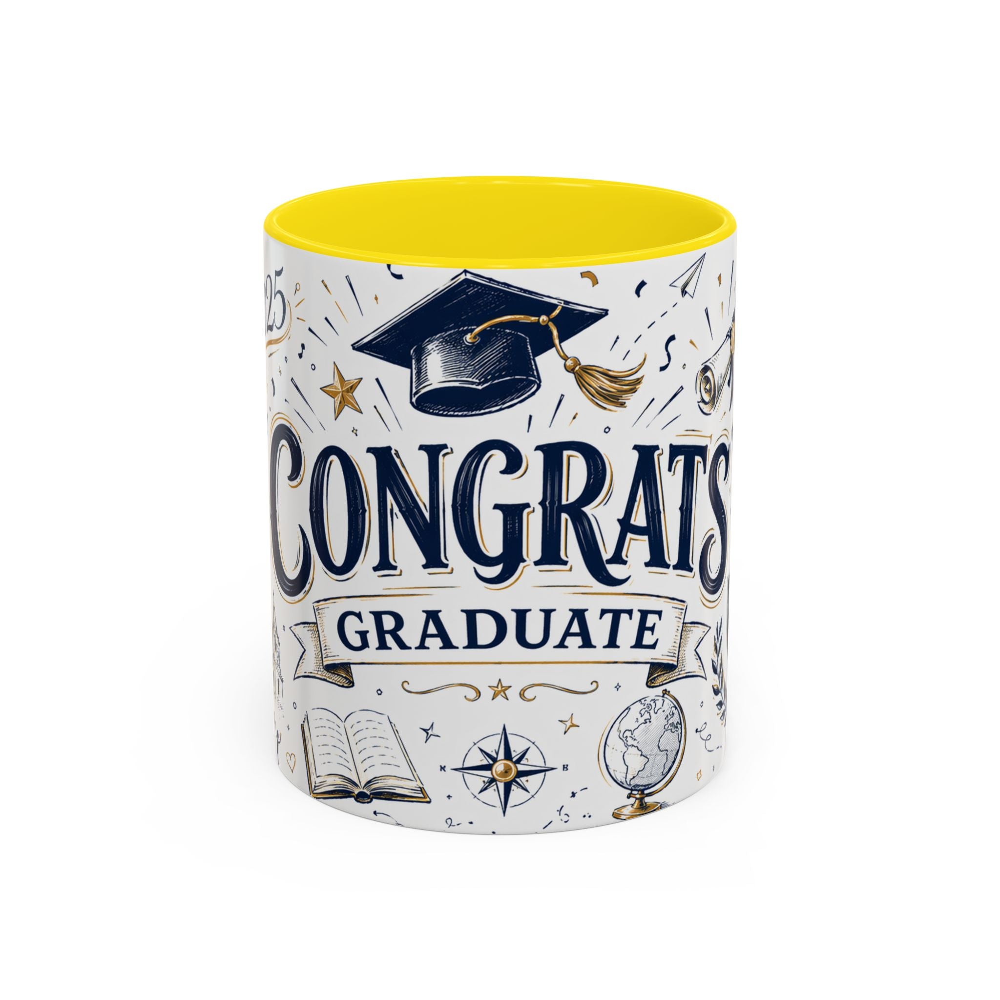 Congrats Graduate Coffee Mug | Class of 2026 Graduation Gift | Accent Color Ceramic 11oz 15oz