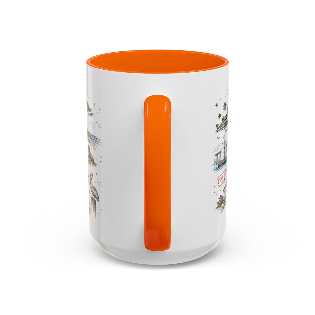 San Diego Coffee Mug | California Souvenir City Gift | Accent Color Ceramic 11oz 15oz