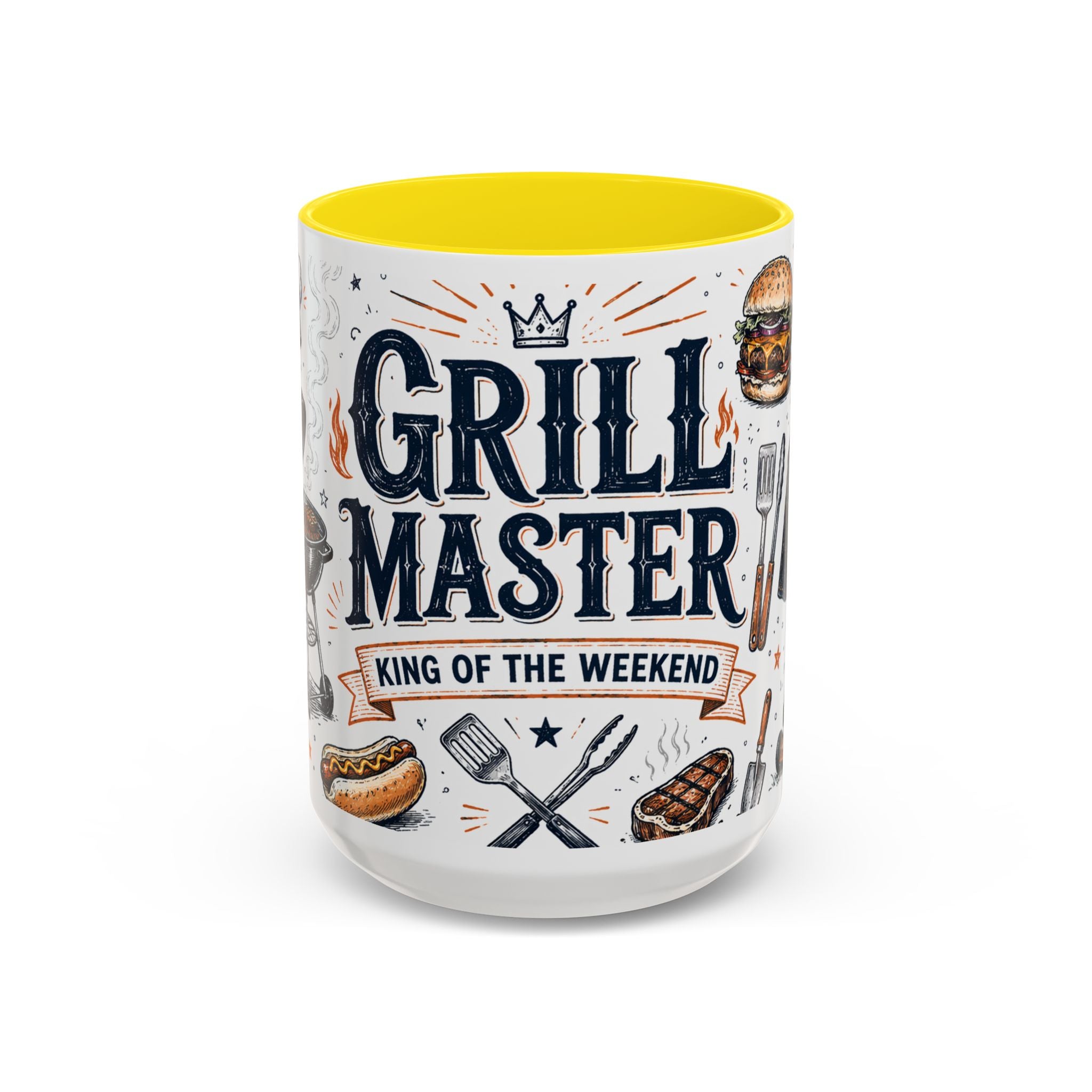 Grill Master Coffee Mug | Father's Day Gift for Dad | Accent Color Ceramic 11oz 15oz