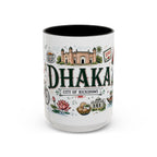 Dhaka Coffee Mug | Bangladesh Souvenir Travel Gift | Accent Color Ceramic 11oz 15oz