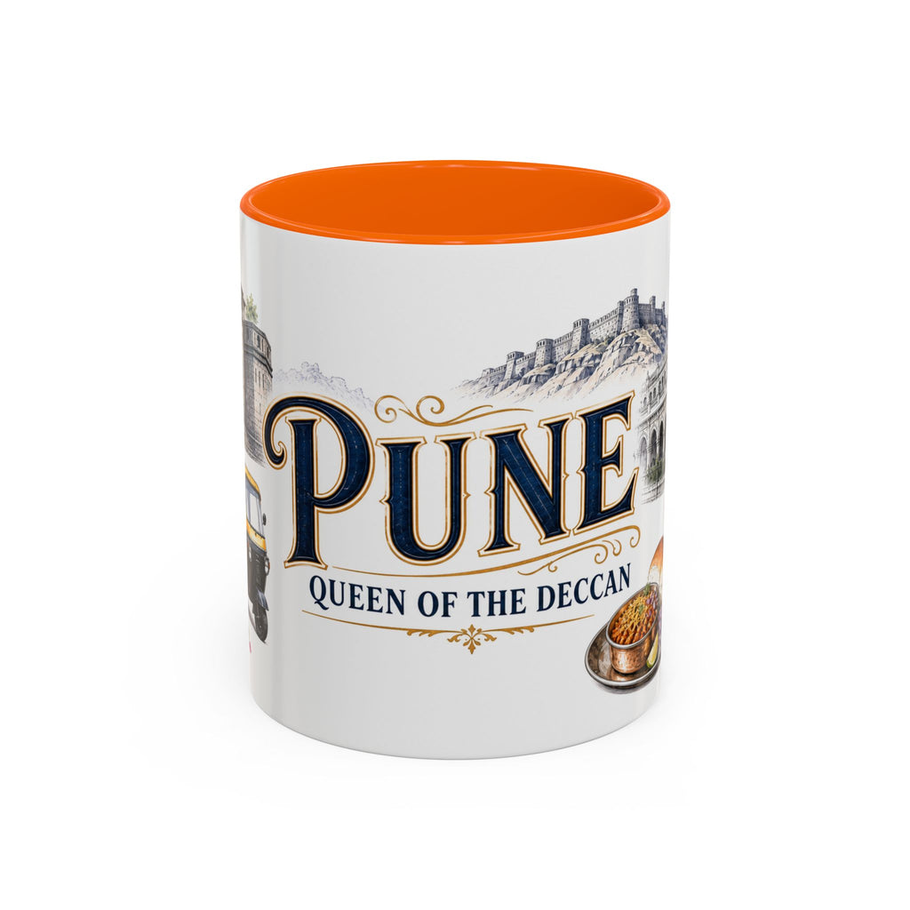 Pune Coffee Mug | India Travel Souvenir | Vintage Illustrated City Gift | 11 oz 15 oz Accent Mug