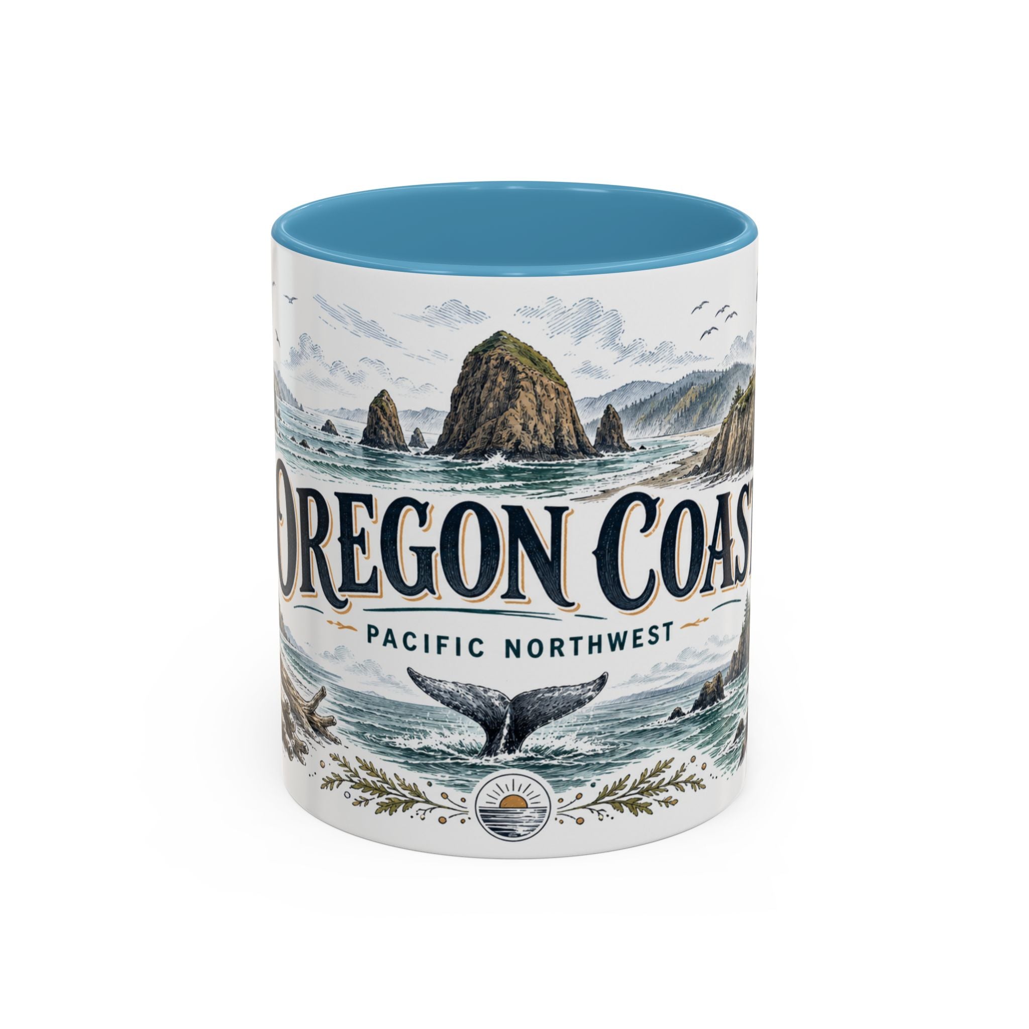 Oregon Coast Mug, Pacific Northwest Travel Souvenir, Bucket List Gift, Accent Ceramic Coffee Mug 11oz 15oz