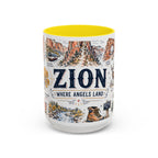 Zion National Park Coffee Mug | Hiking Camping Nature Gift | Accent Color Ceramic 11oz 15oz