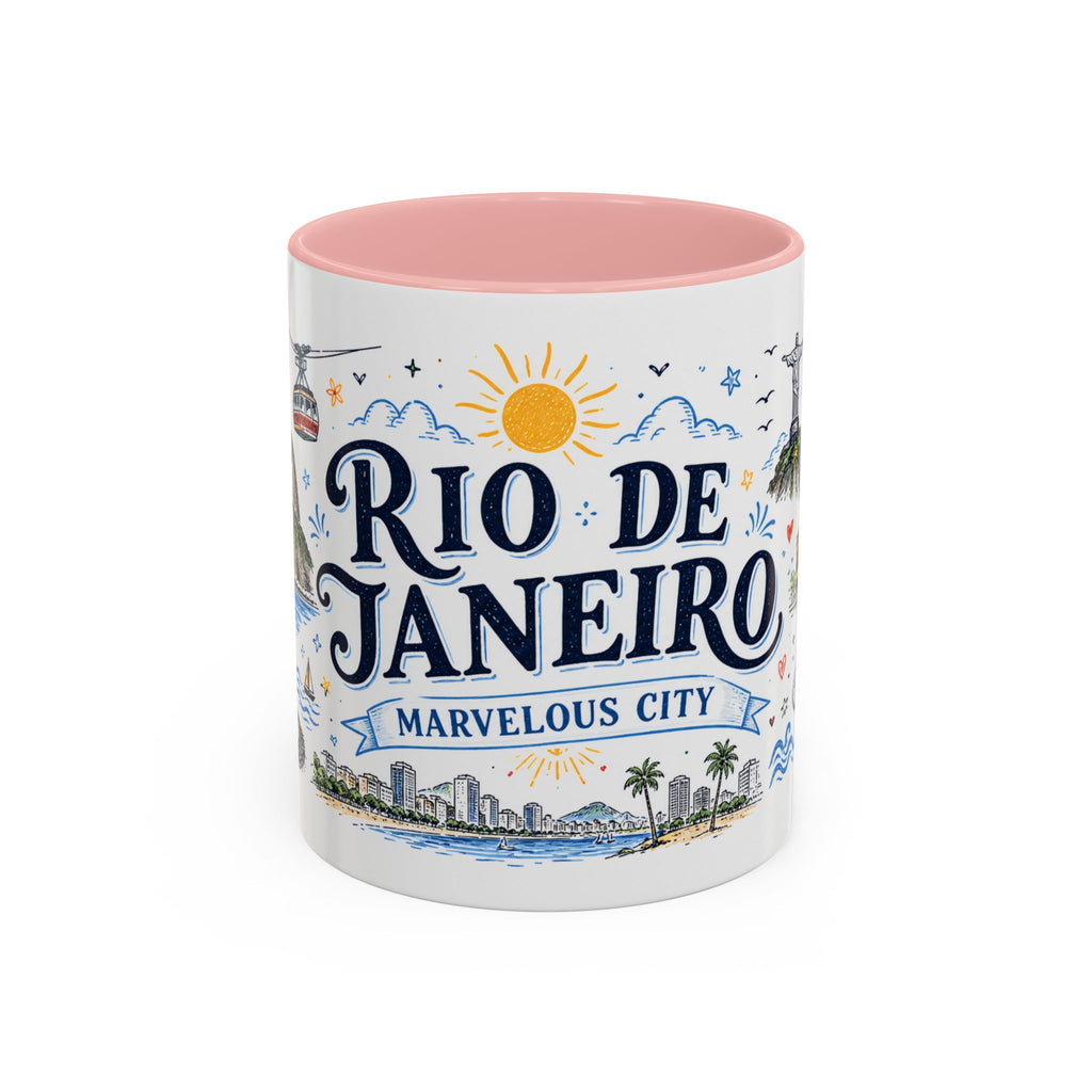 Rio de Janeiro Coffee Mug | Brazil Souvenir Travel Gift | Accent Color Ceramic 11oz 15oz