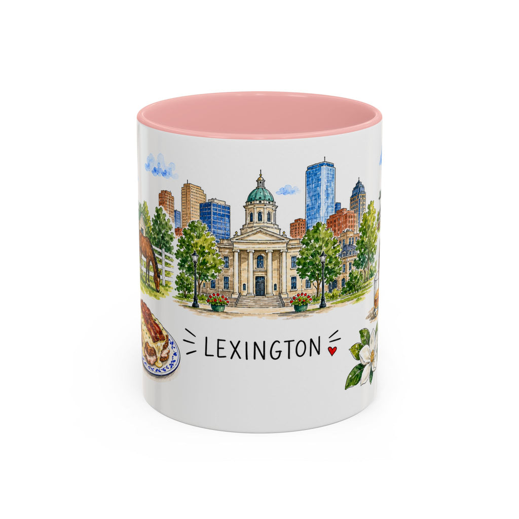 Lexington Illustrated Travel Mug | City Souvenir Accent Coffee Mug | 11oz 15oz Ceramic Cup