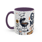 Grill Master Coffee Mug | Father's Day Gift for Dad | Accent Color Ceramic 11oz 15oz